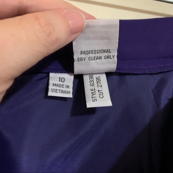 Career Dressy Lined Pencil Straight Ankle Length Maxi Skirt Purple Plum size 10 - Picture 4 of 8
